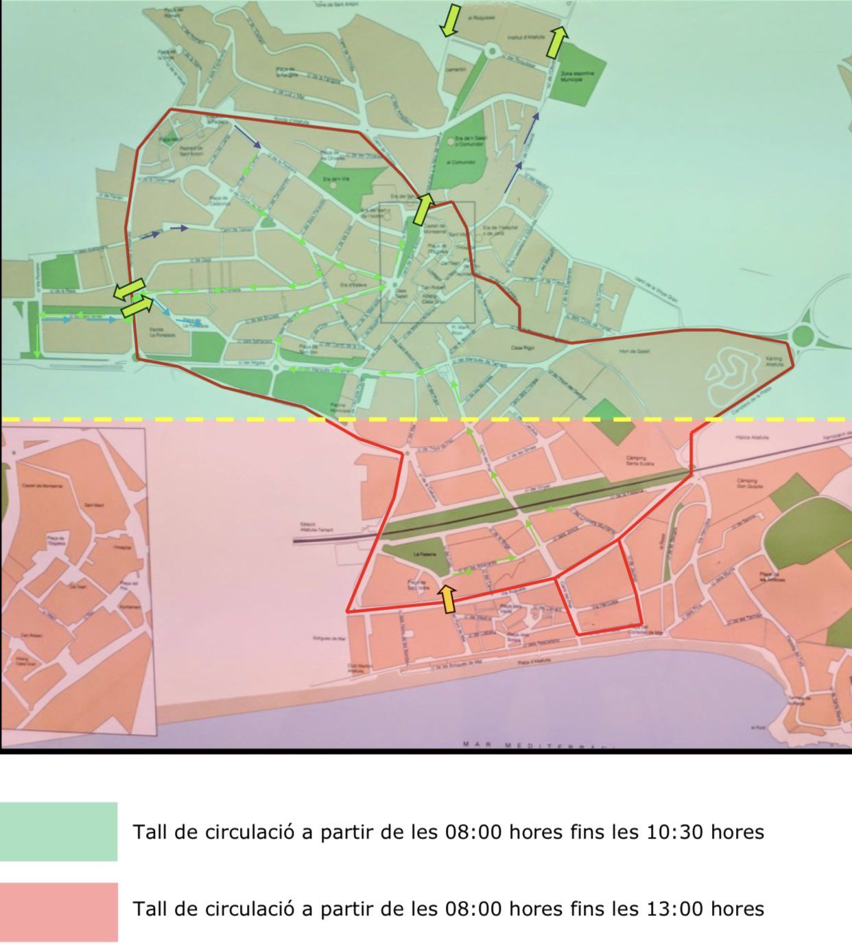 mapa afectacions triatló altafulla2024