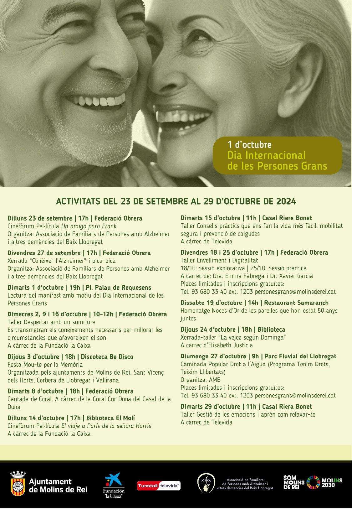 Programa del Día Internacional de las Personas Mayores en Molins de Rei