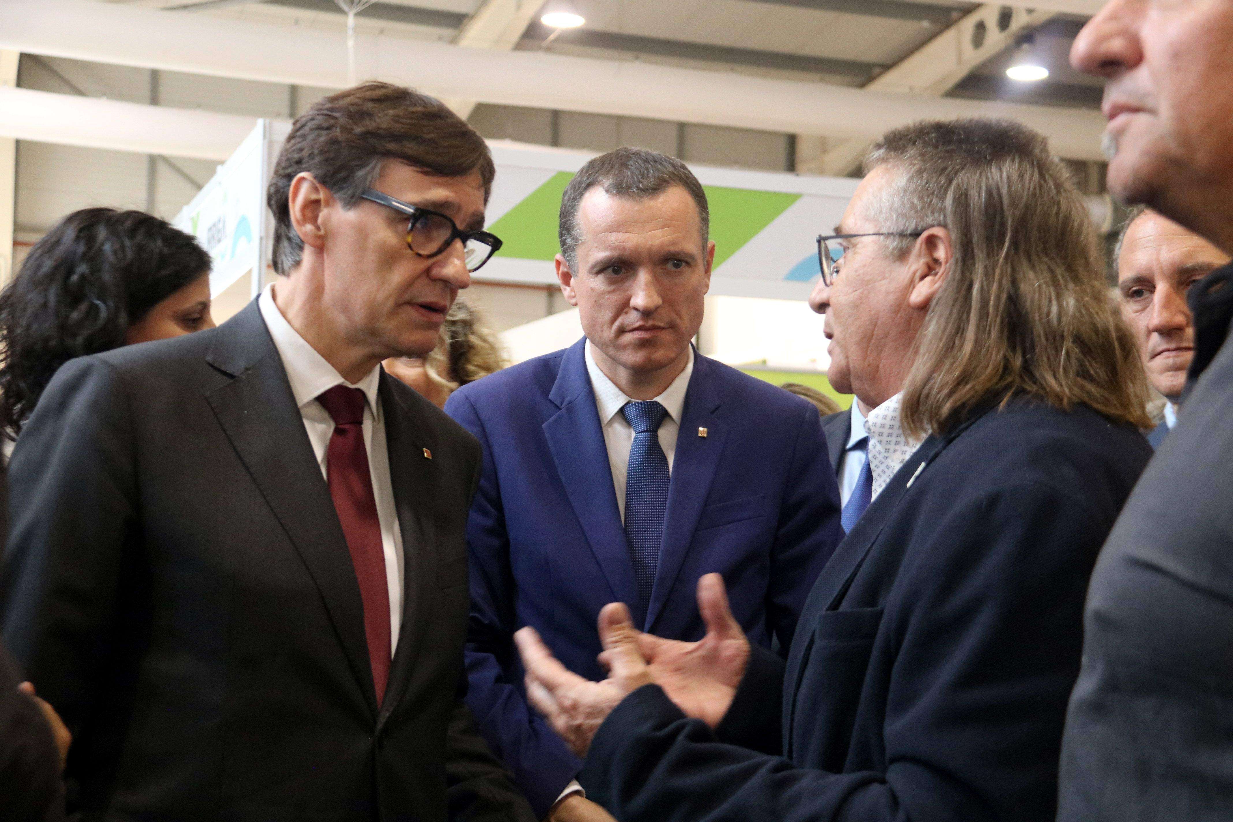 Salvador Illa i Òscar Ordeig en la 70a Fira de Sant Miquel