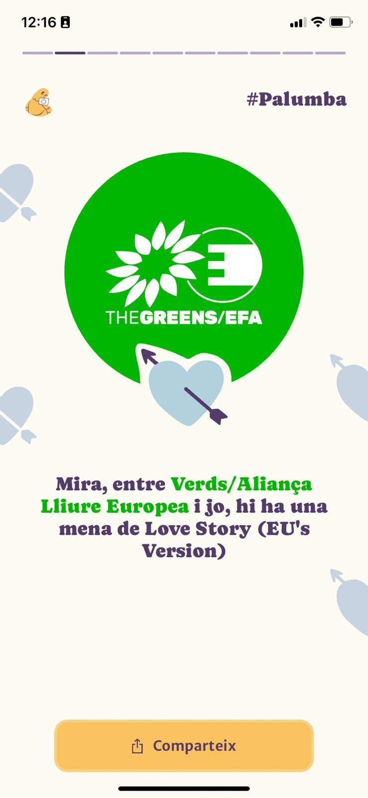 Ejemplo donde el usuario hace match con los Verdes