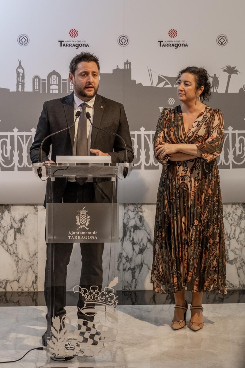 La consellera Alícia Romero i l'alcalde de Tarragona, Rubén Viñuales
