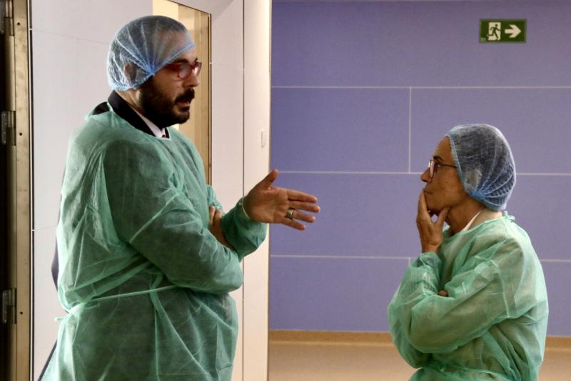 David Bote y Olga Pané en el Hospital de Mataró