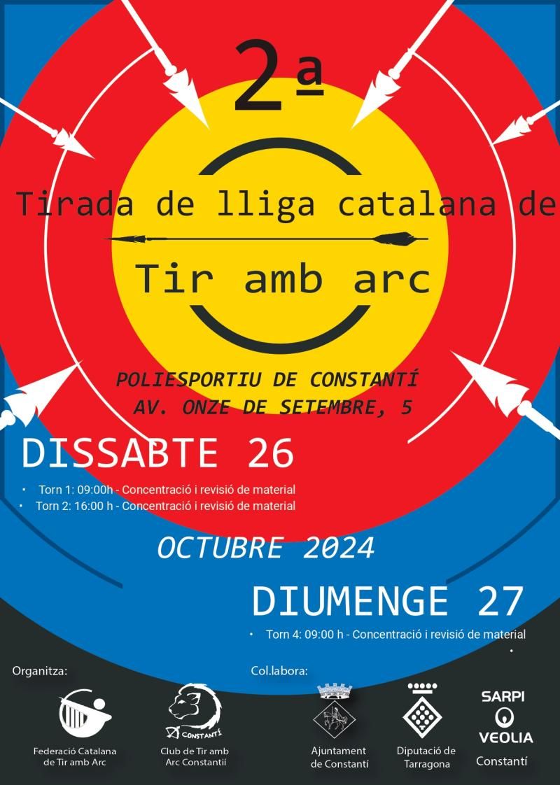 Cartel Tirada de liga catalana de tiro con arco en Constantí