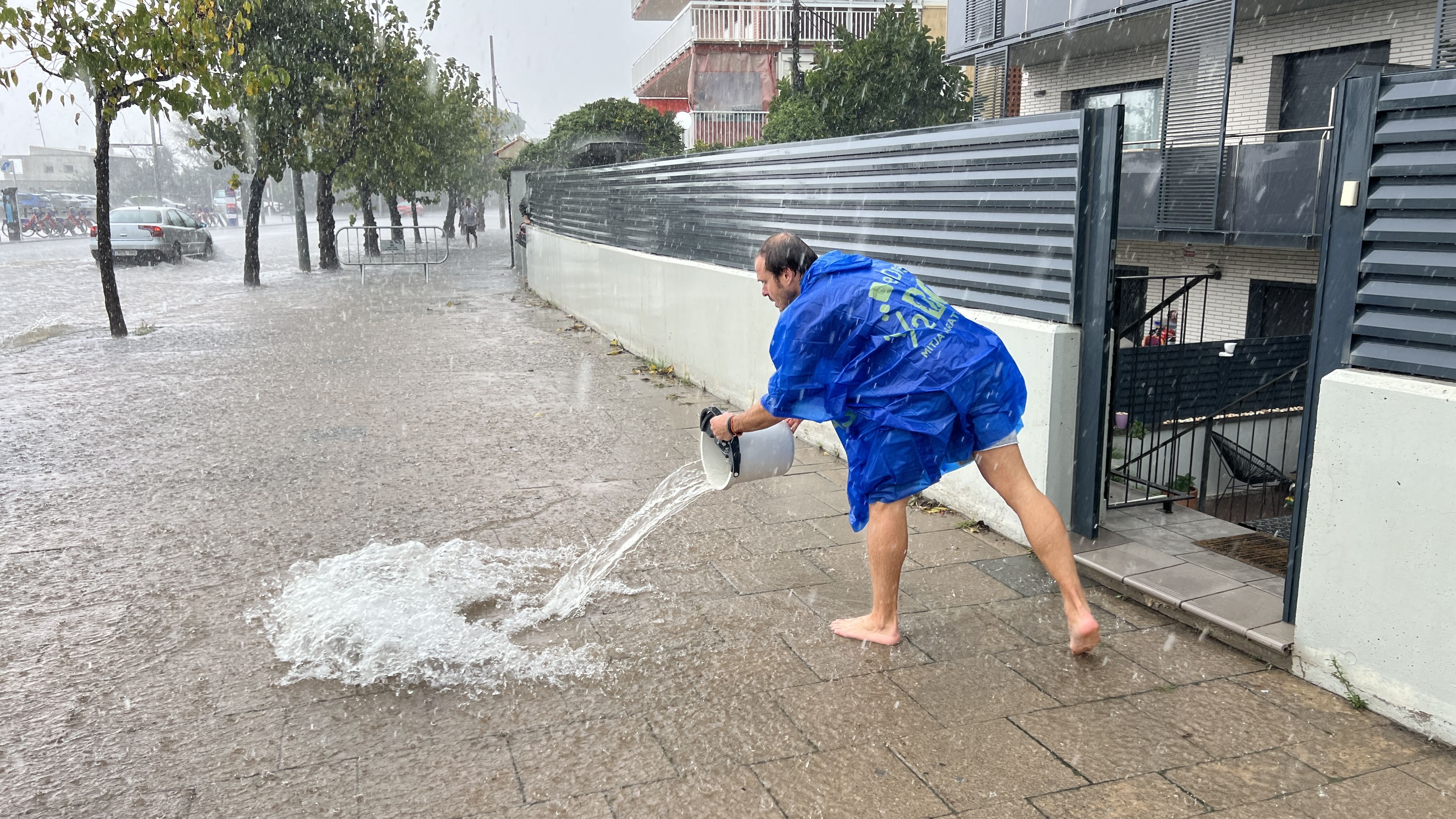 Inundacions per la pluja a Castelldefels