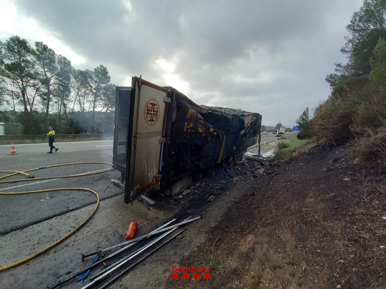 camión incendiado