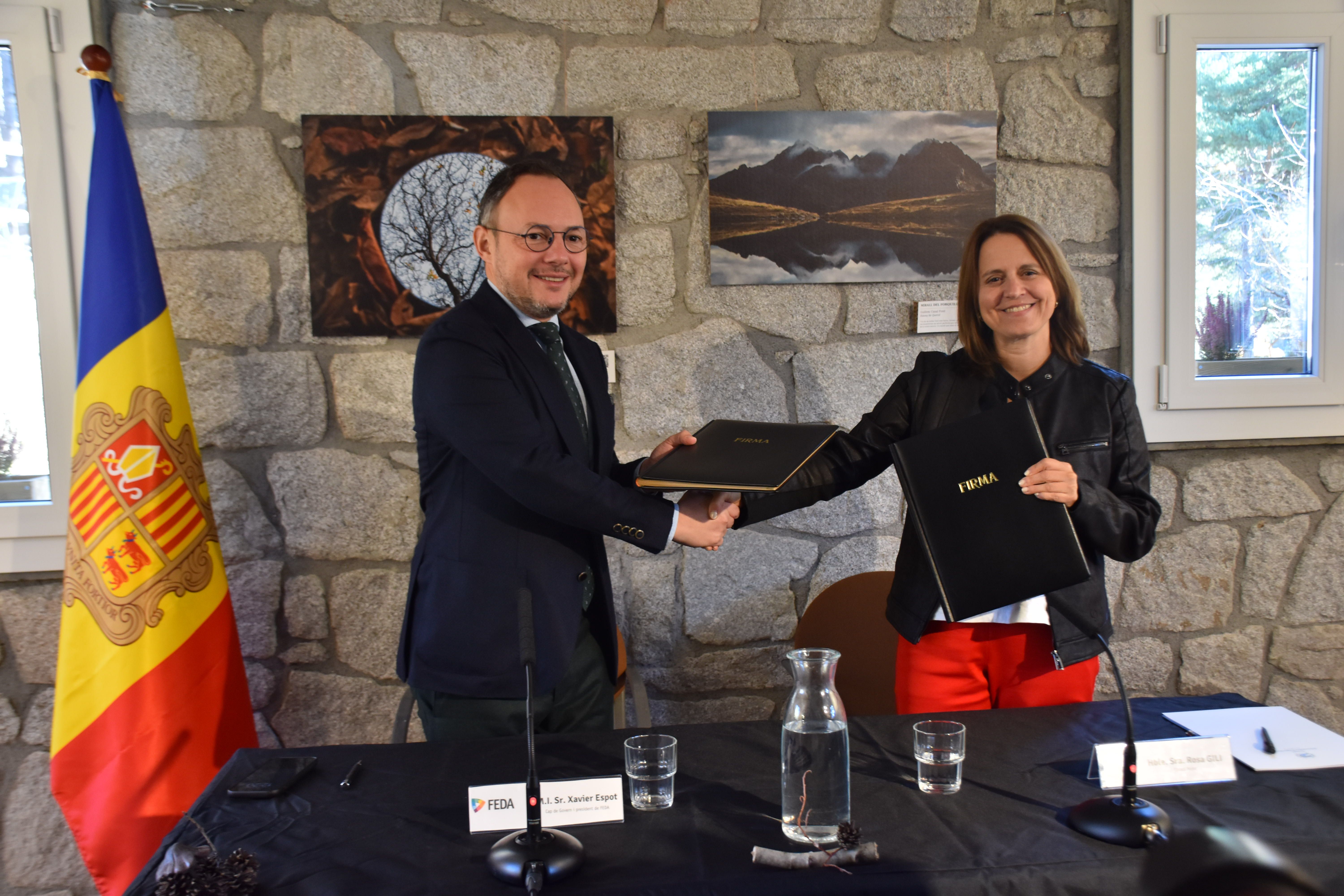 El cap de Govern, Xavier Espot, i la cònsol major d'Escaldes-Engordany, Rosa Gili
