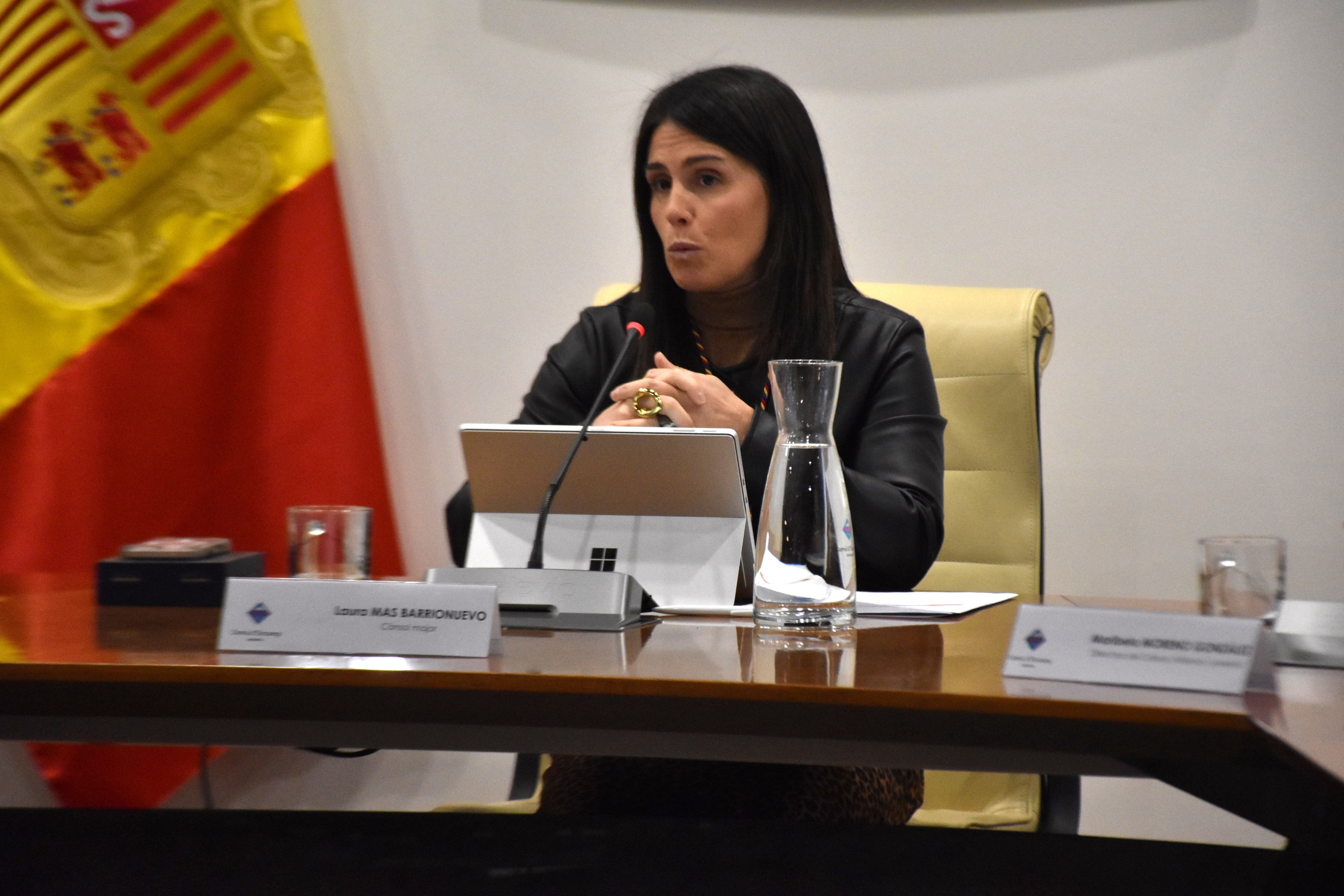 La cónsul mayor de Encamp, Laura Mas, durante el Consejo de Jóvenes