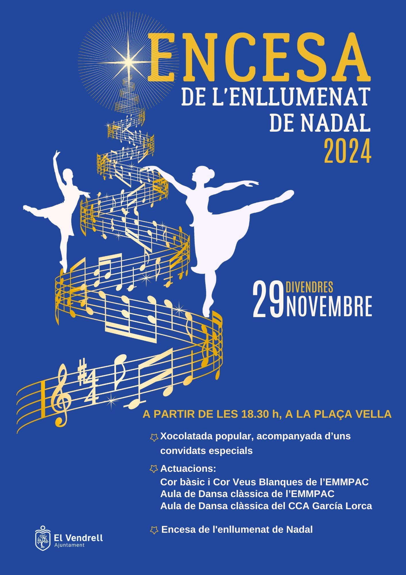 Cartell de l'encesa de llums de Nadal del Vendrell 2024