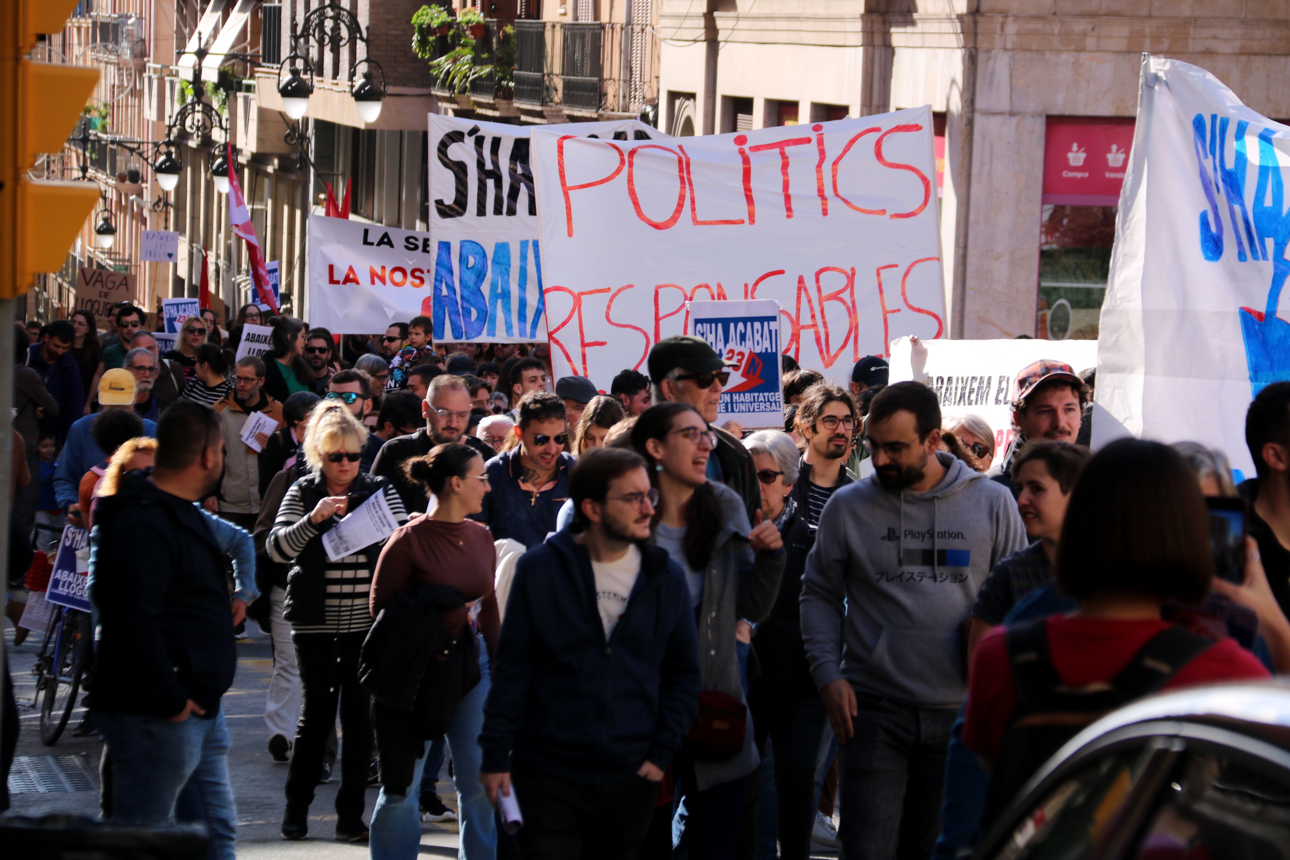 Manifestació contra els lloguers a Tarragona