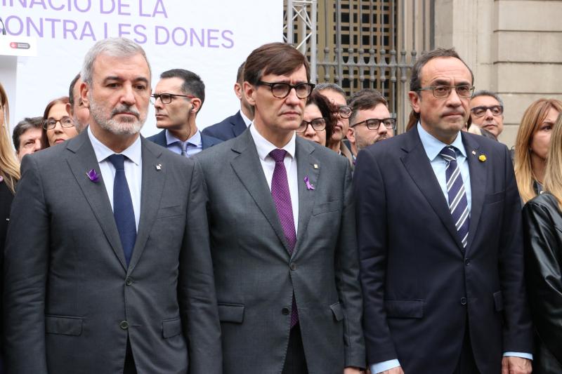 Jaume Collboni, Salvador Illa y Josep Rull el 25-N