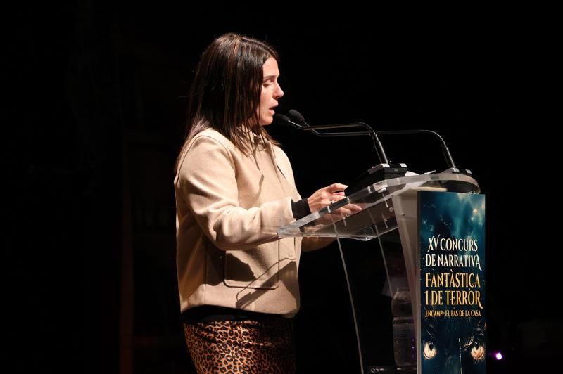 La cónsul mayor de Encamp, Laura Mas, durante la entrega de galardones del XV Premios de Narrativa Fantástica y de Terror