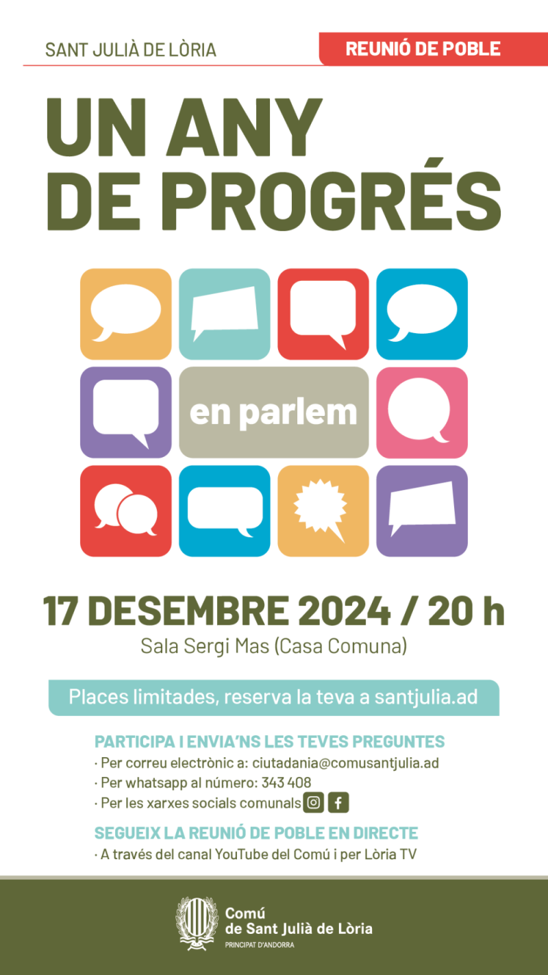 Cartell reunió de poble Sant Julià de Lòria desembre 2024