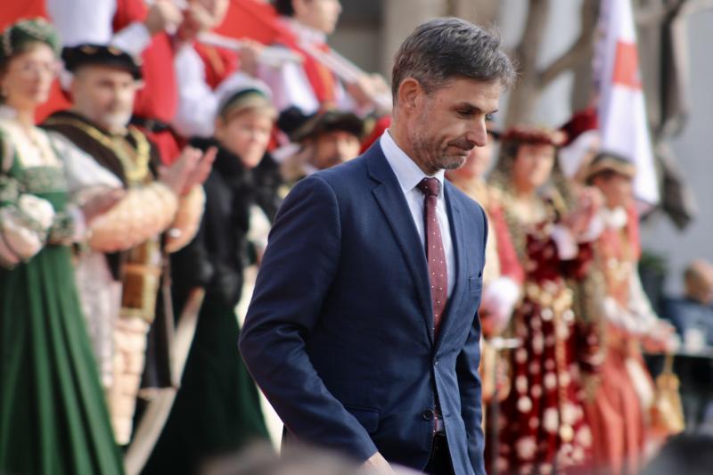 L'alcalde de Molins de Rei, Xavi Paz, en la inauguració del Museu del Renaixement