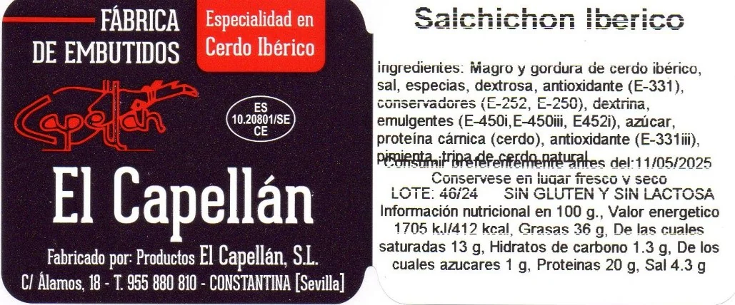 salchichón ibérico de El Capellán