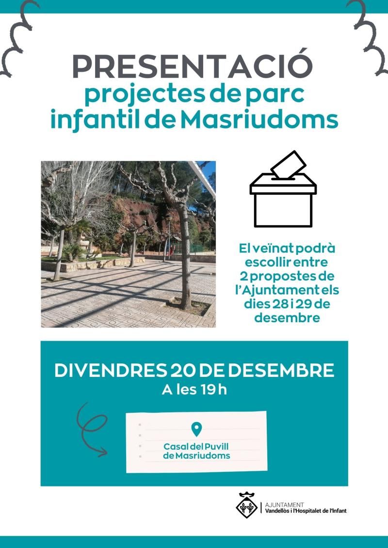 Projecte de renovació del parc infantil de Masriudoms