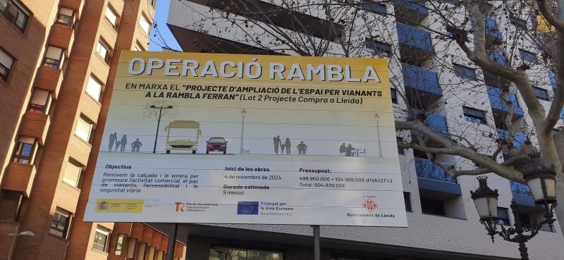 obres Rambla Ferran Lleida