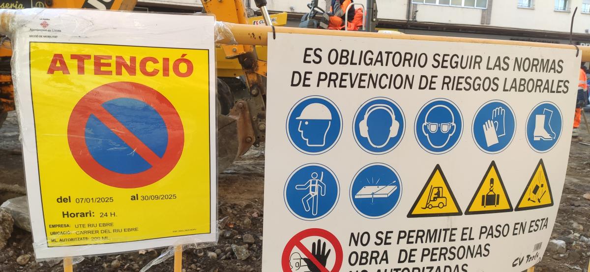 obres carrer Riu Ebre Lleida
