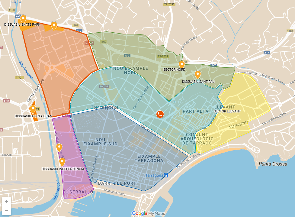 Mapa Sectors Àrea Regulada Tarragona