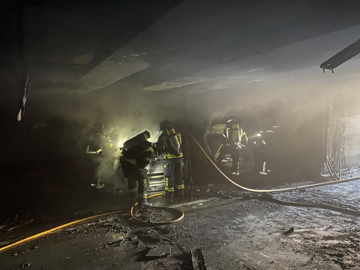 Incendio en un parking de Madrid 1