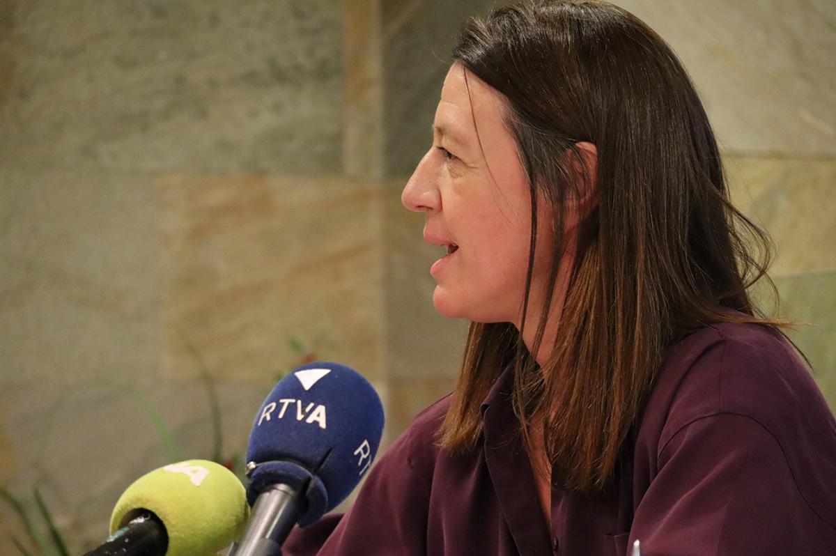 La cònsol major d'Ordino, Maria del Mar Coma, durant la presentació de Cota 1300