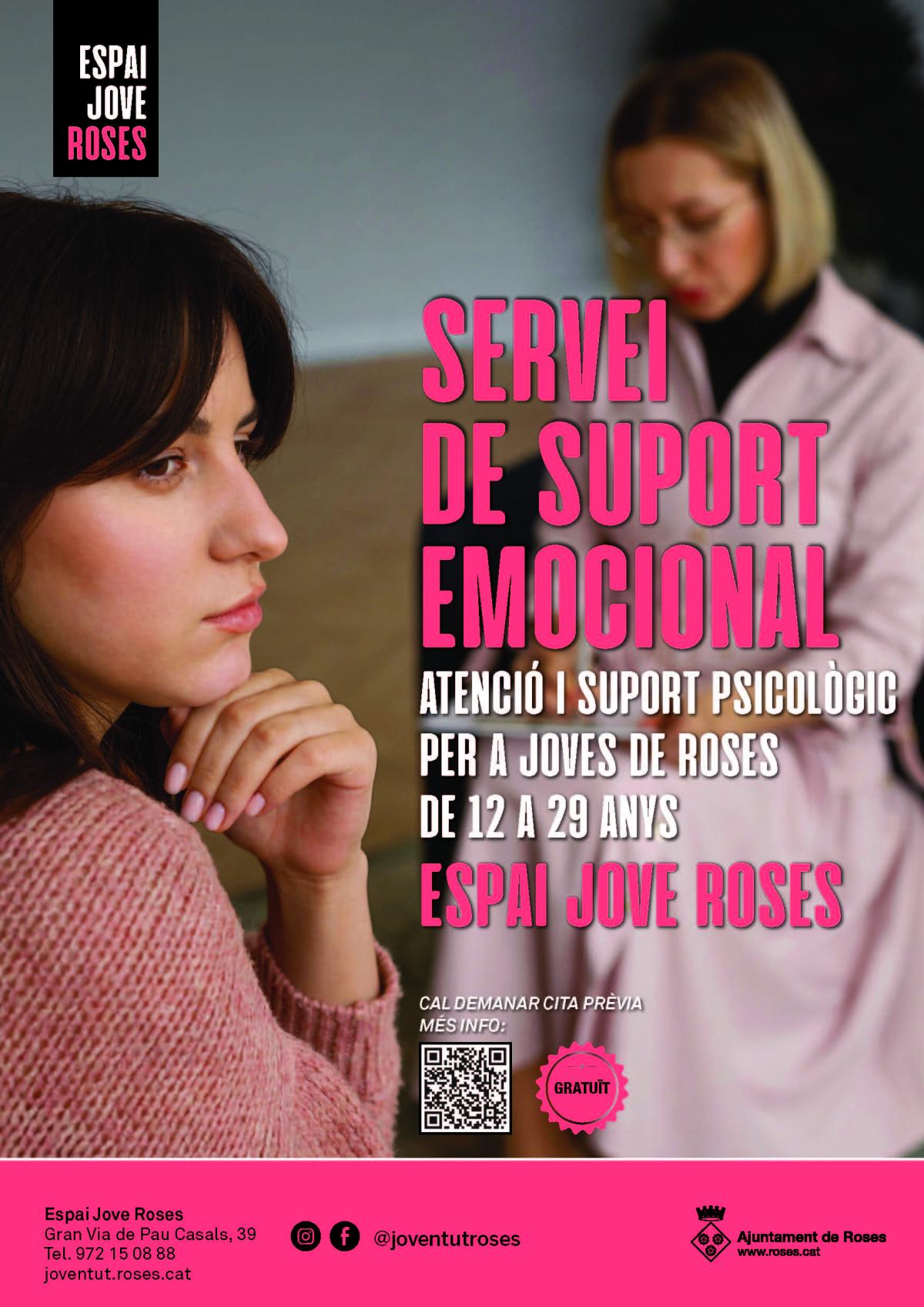 Cartell servei suport emocional de Roses