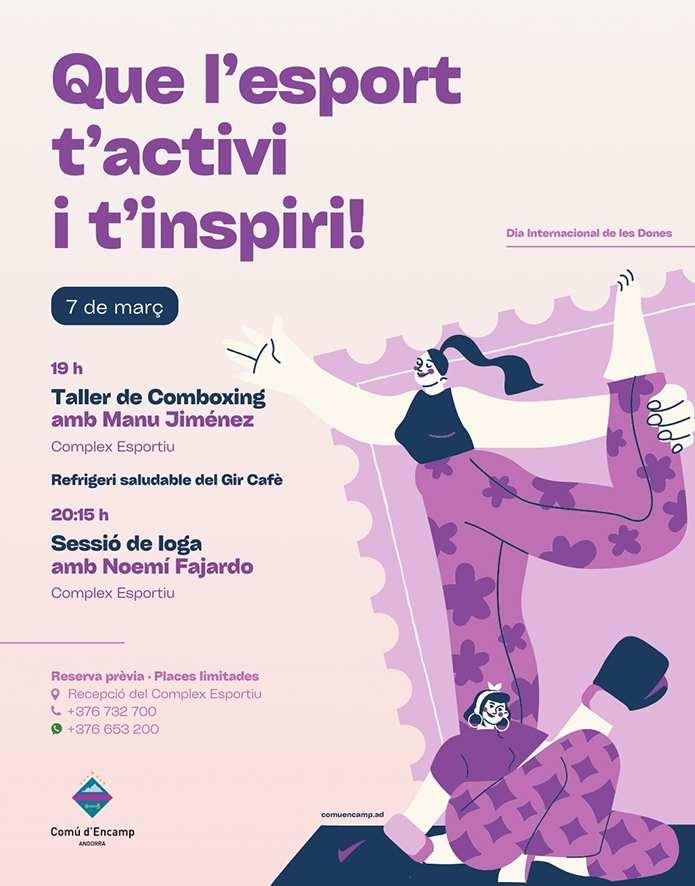 Cartell oficial de les activitats del Dia Internacional de les Dones a Encamp