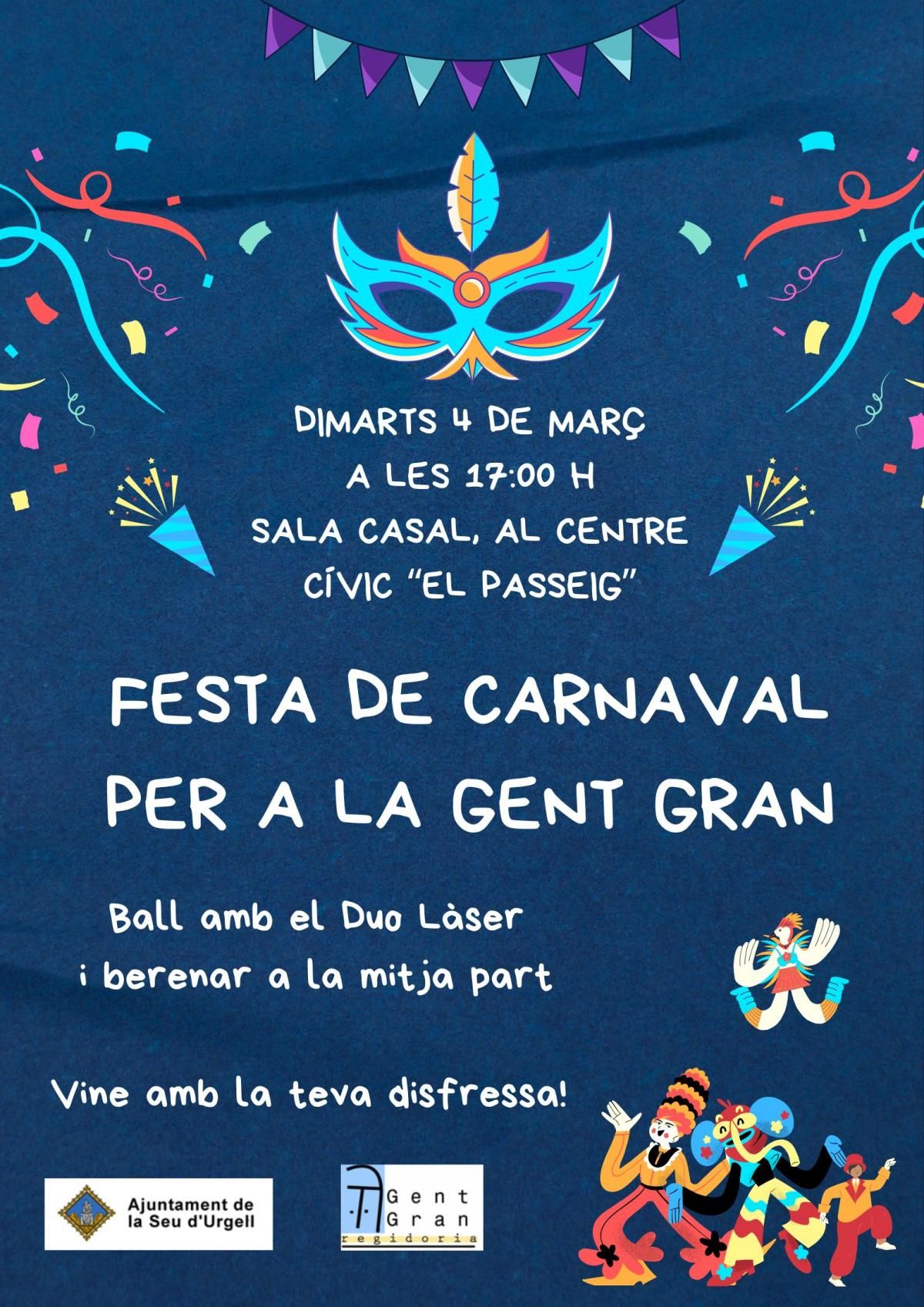 festa de CARNAVAL per a la gent Gran la seu d'urgell