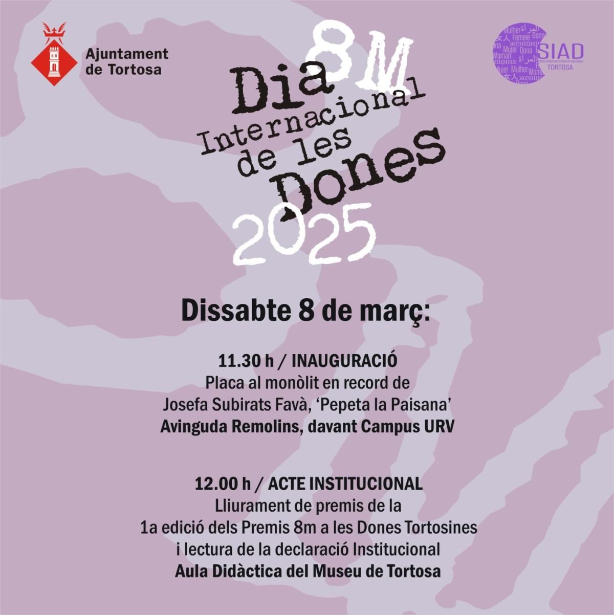 Día Internacional de las Mujeres 8M Tortosa 2025