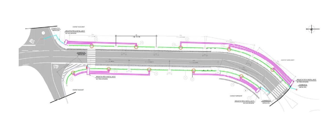 Plànol d'actuació al pont de la B-603 a Sant Pol de Mar