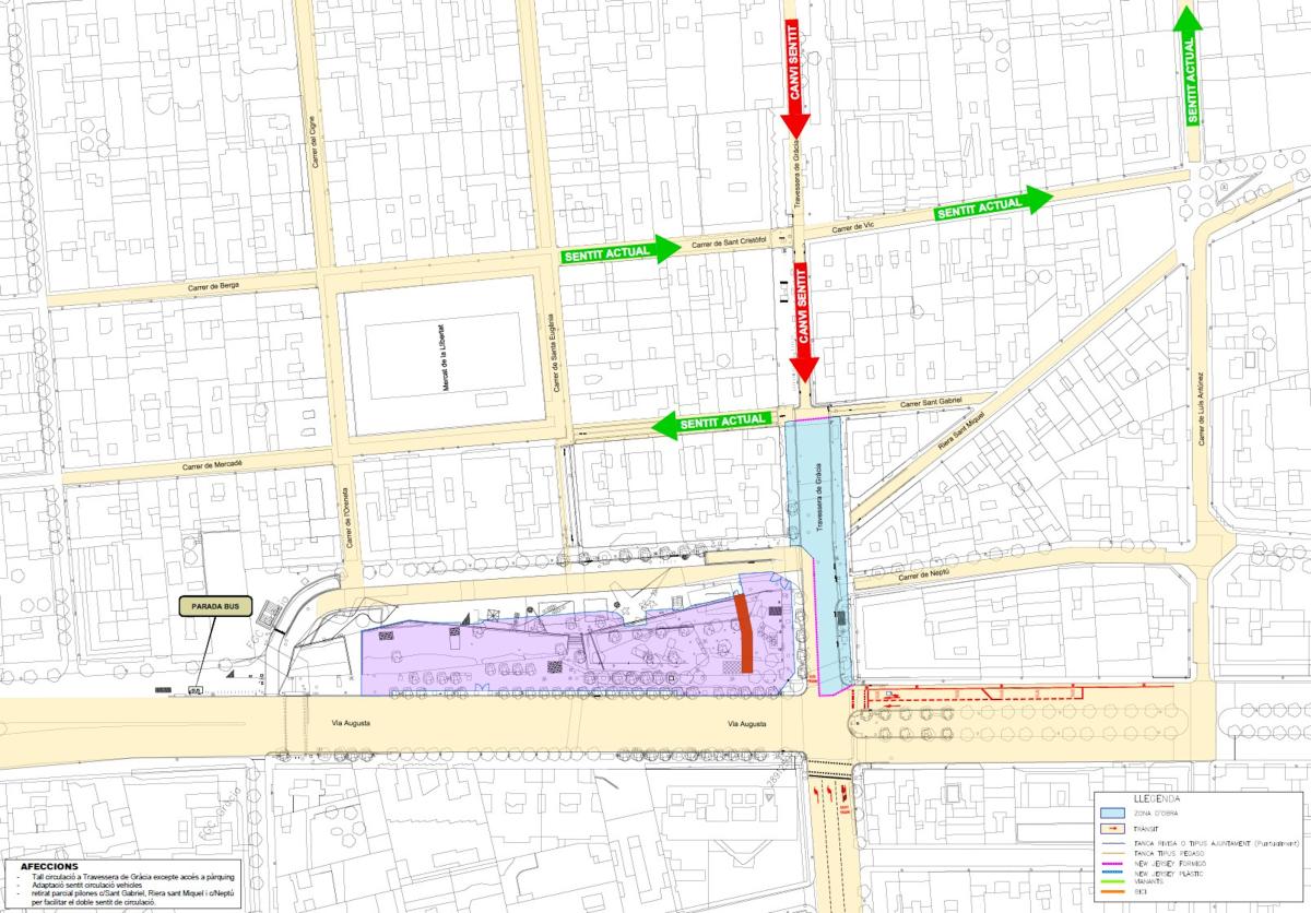 mapa afectacions obres fgc gracia