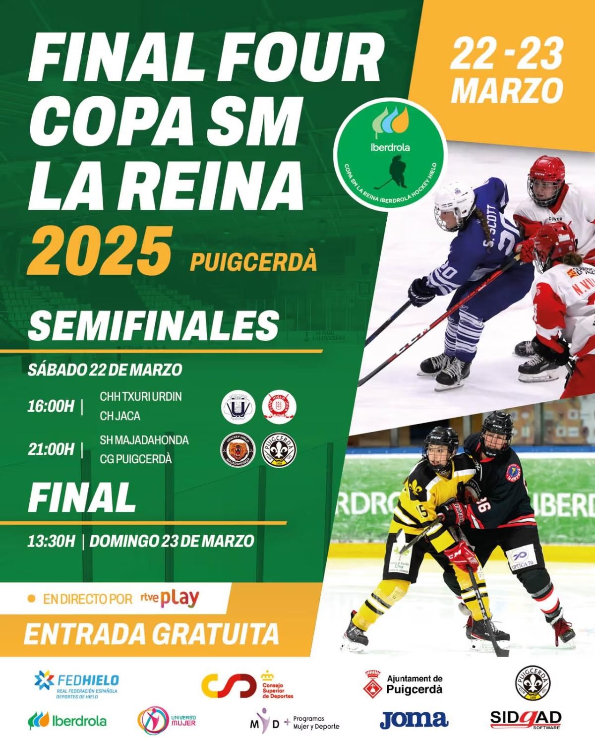 Cartell de la Final Four de la Copa de la Reina d'hoquei gel a Puigcerdà (1)