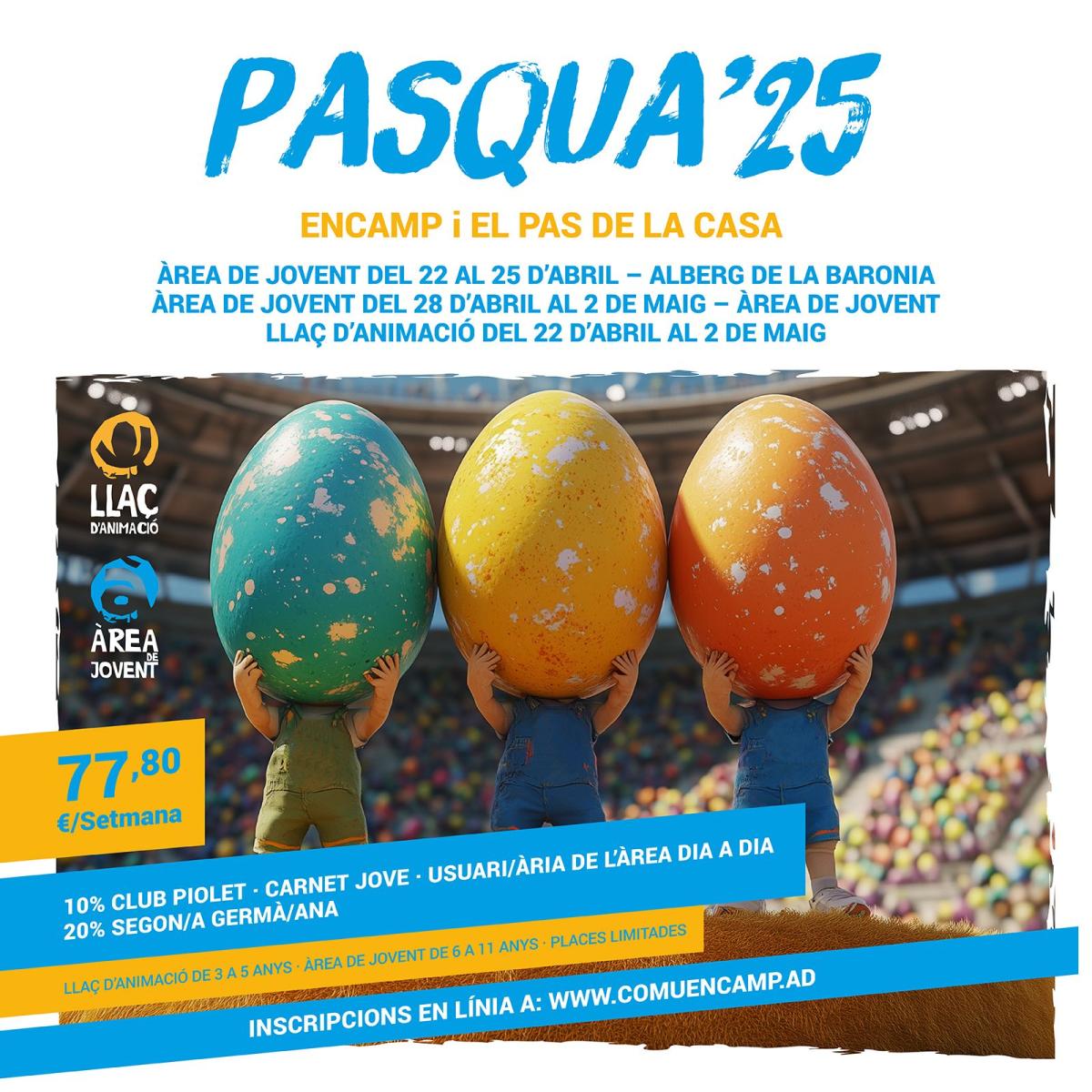 El cartell de les activitats de Pasqua a Encamp i el Pas de la Casa