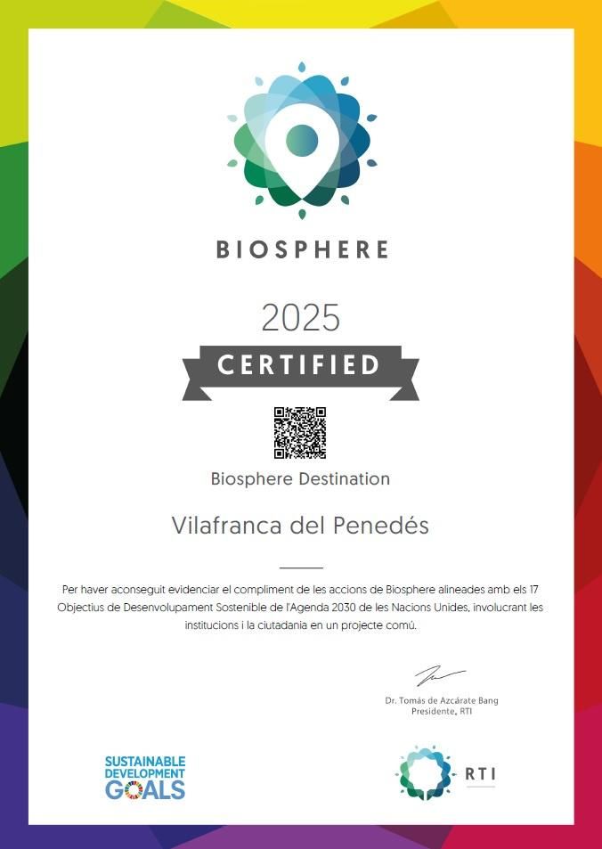 Certificat Vilafranca Biosphere