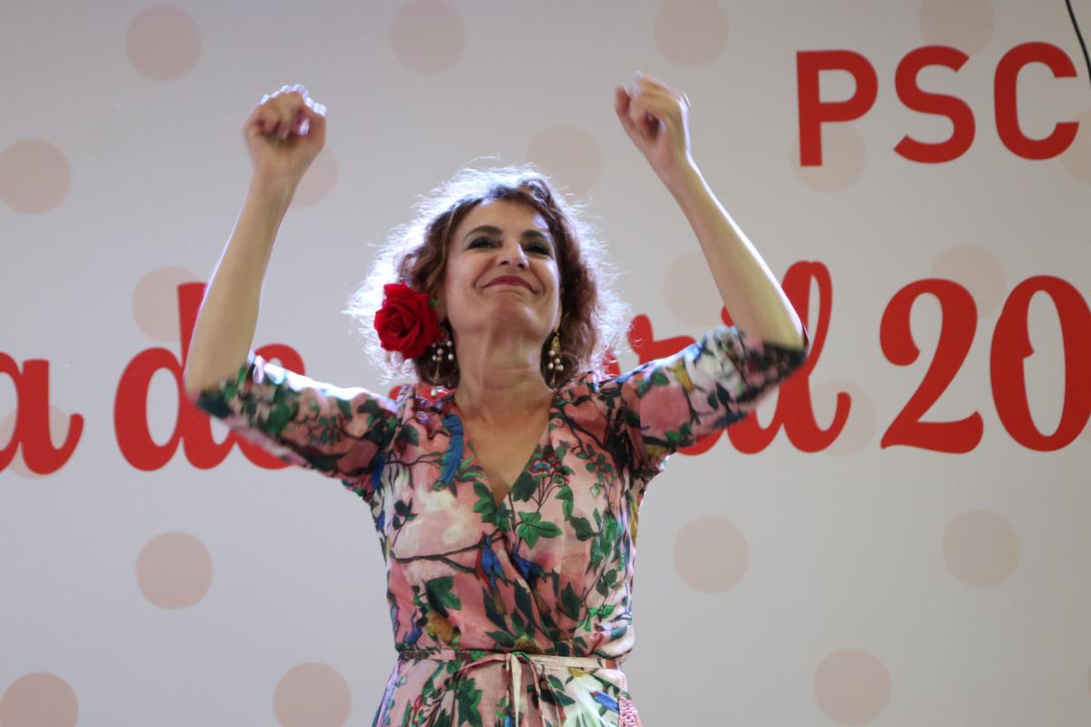 María Jesús Montero, en la Feria de Abril de Barcelona