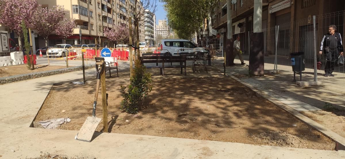 obras paseo verde calle río Ebre Lleida