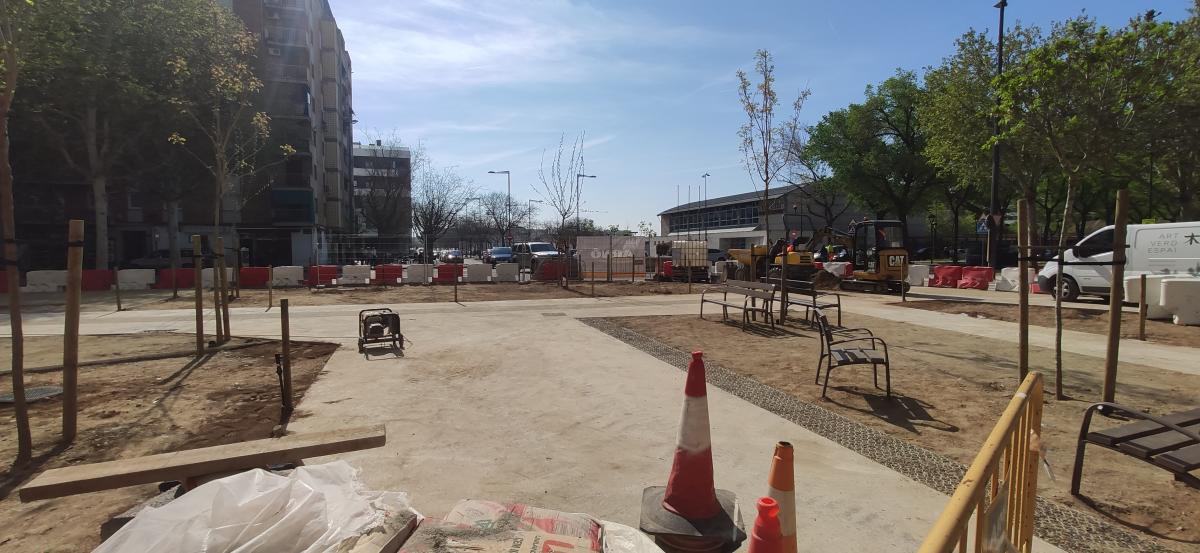 obras paseo verde calle río Ebre Lleida