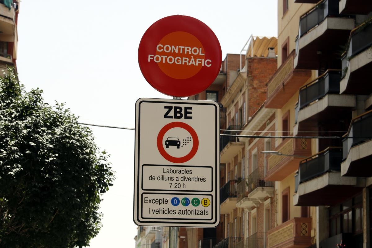 Rètol de la Zona de Baixes Emissions de Lleida