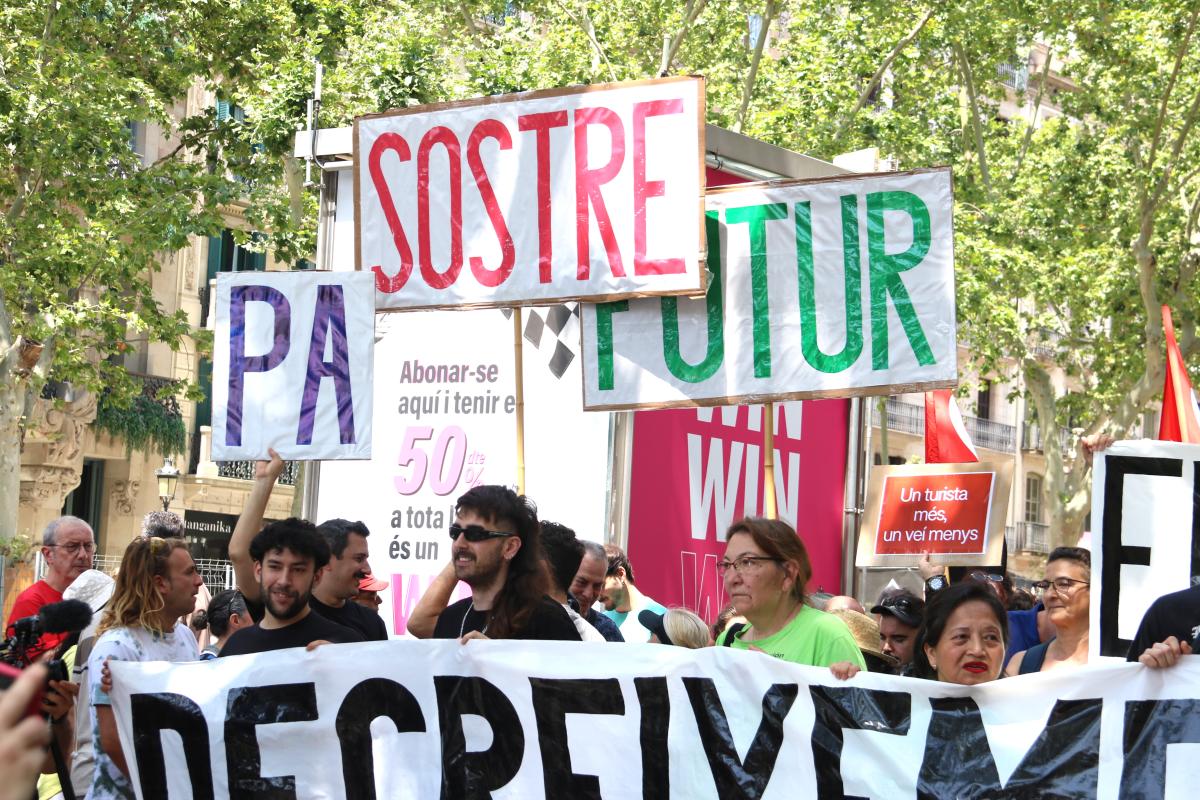Manifestación contra el turismo en Barcelona 1