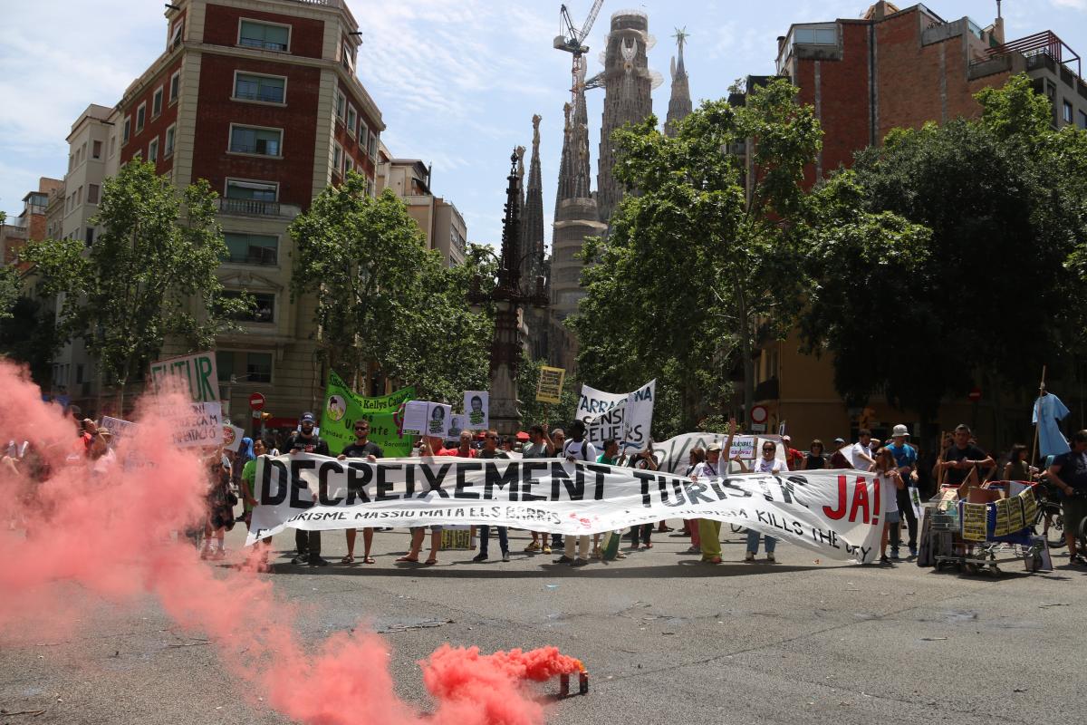 Manifestación contra el turismo en Barcelona 1