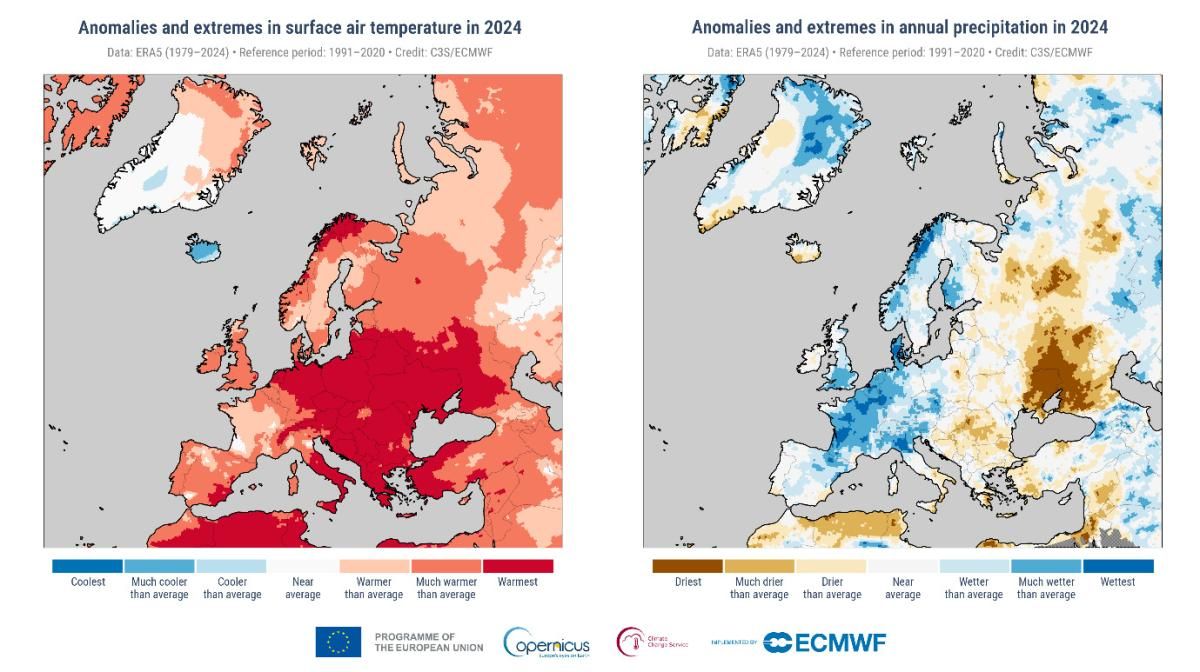 Anomalies de calor a Europa el 2024