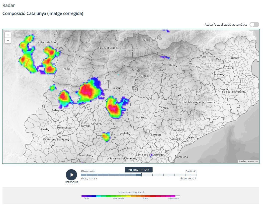 Radar tempestes 20 de juny 2025