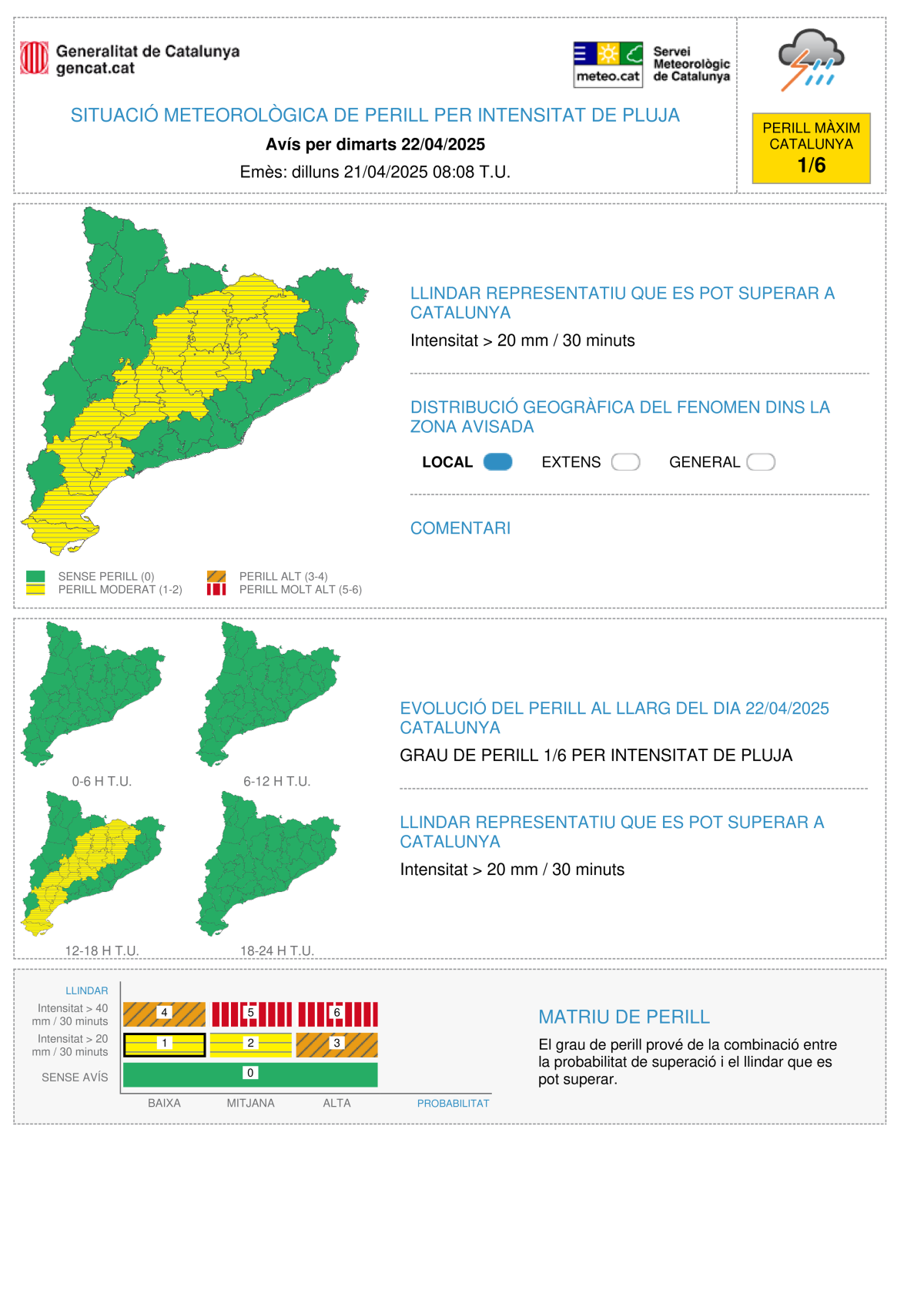Alertas por lluvia 22 abril 2025