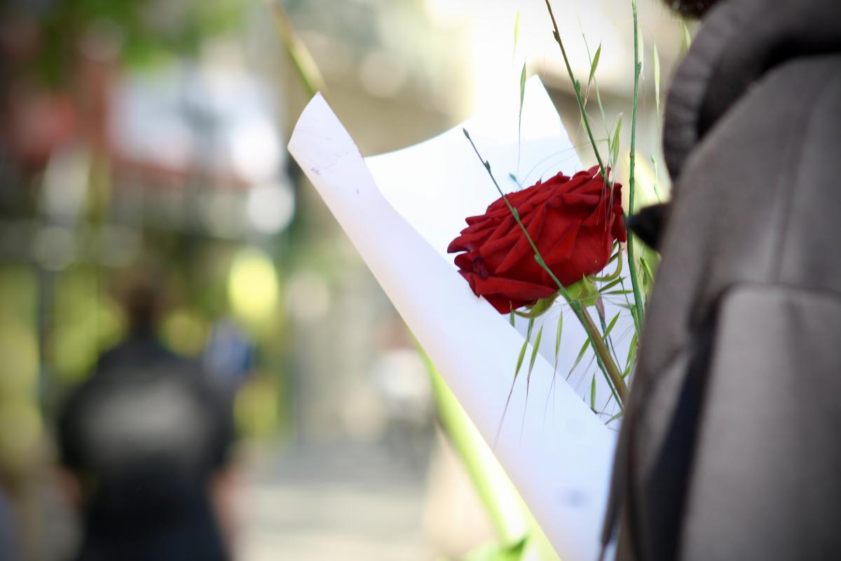 Una rosa de Sant Jordi a Barcelona