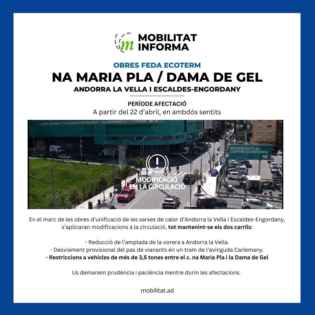 L'avís sobre les afectacions en la mobilitat