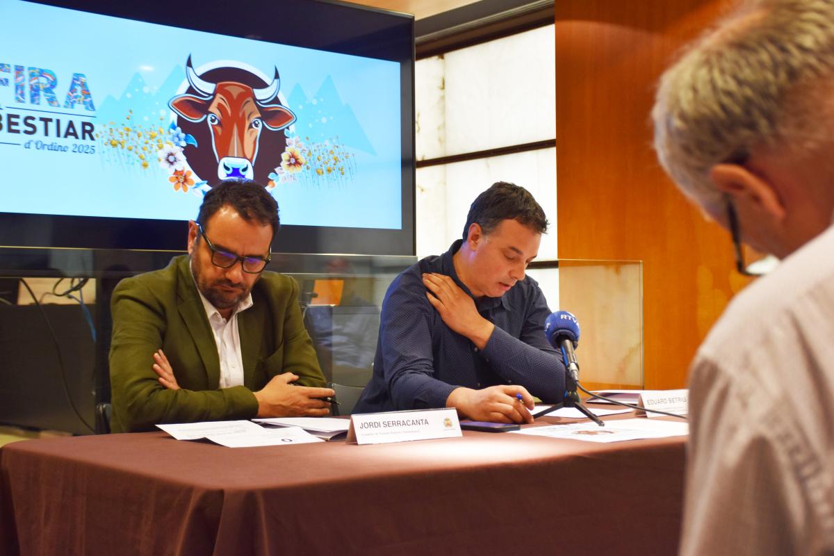 El cònsol menor d'Ordino, Eduard Betriu, i el conseller de Turisme, Esports i Dinamització, Jordi Serracanta