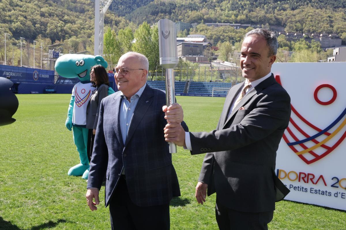 El president del Comitè Olímpic Andorrà, Xavier Espot, i el secretari d'Estat d'Esports, Alain Cabanes