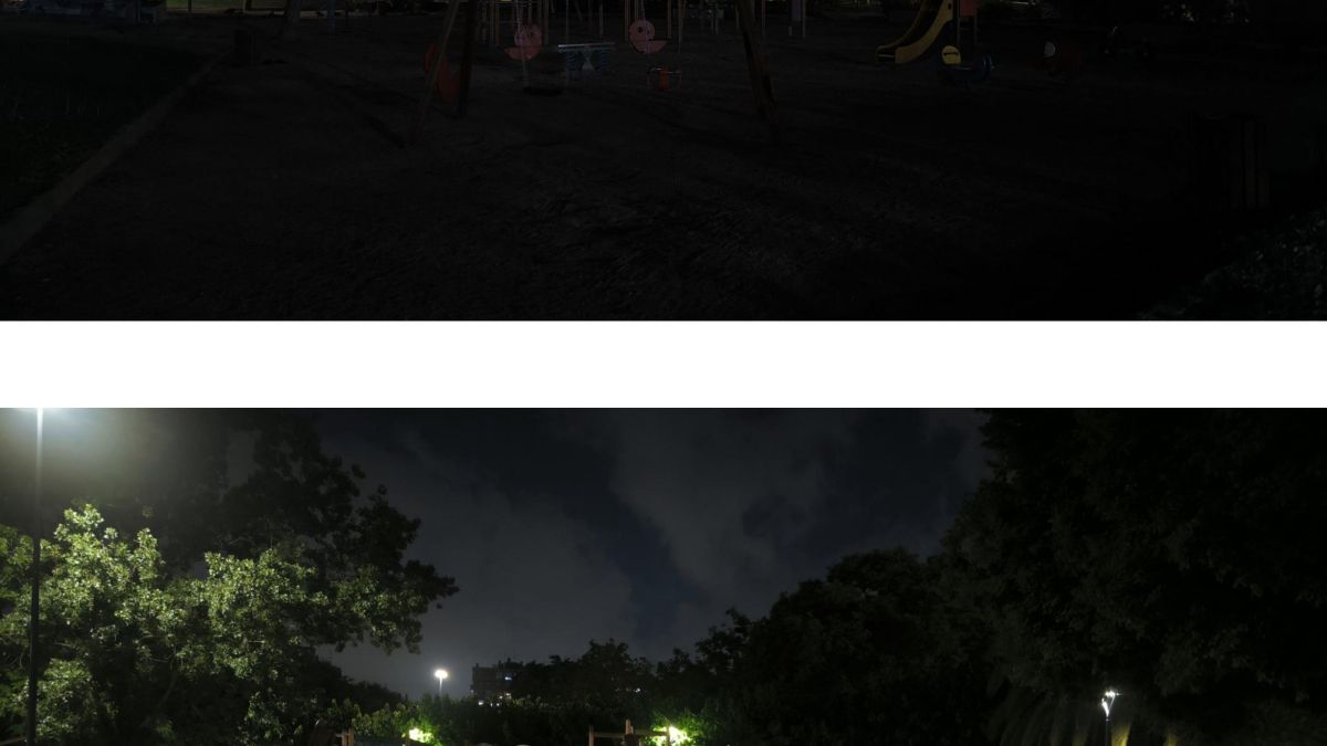 Abans i després dels canvis d'il·luminació al Parc de la Ciutat de Tarragona 1 Abans i després dels canvis d'il·luminació al Parc de la Ciutat de Tarragona 1