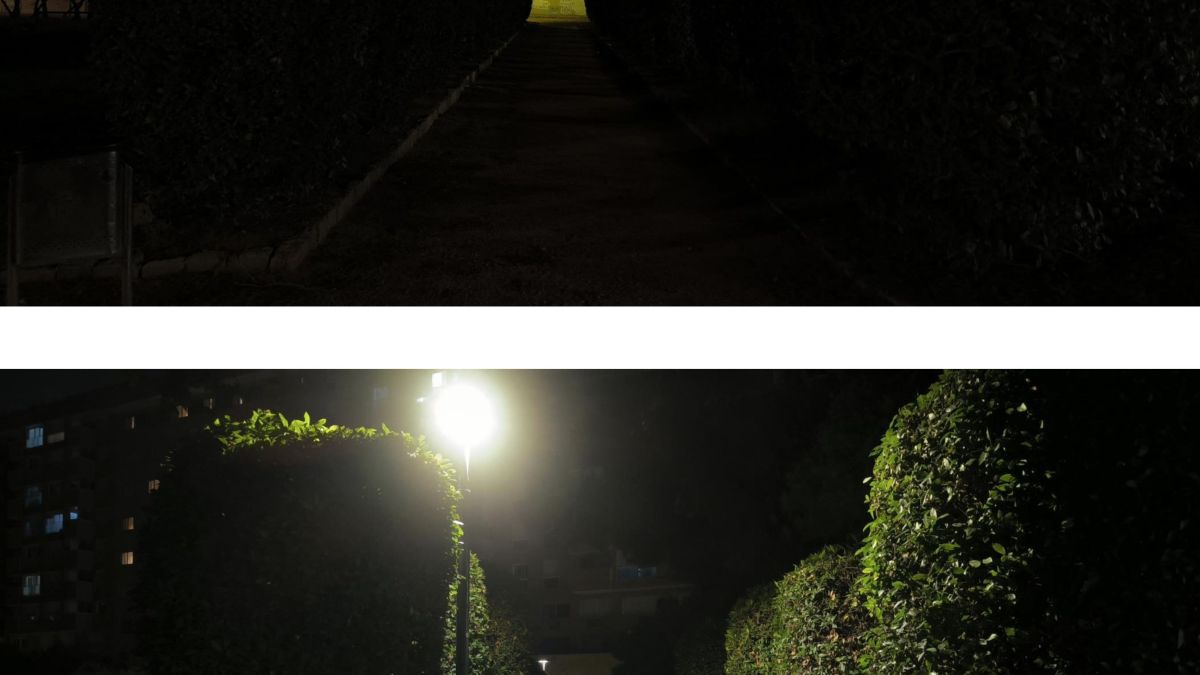 Abans i després dels canvis d'il·luminació al Parc de la Ciutat de Tarragona 3 Abans i després dels canvis d'il·luminació al Parc de la Ciutat de Tarragona 3