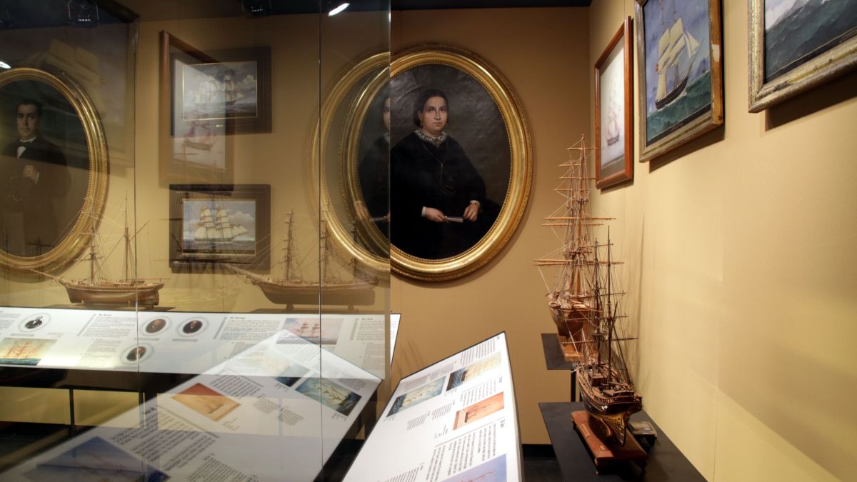 Una sala del Museu del Mar, on s'explica les famílies que es van fer rics com a indians