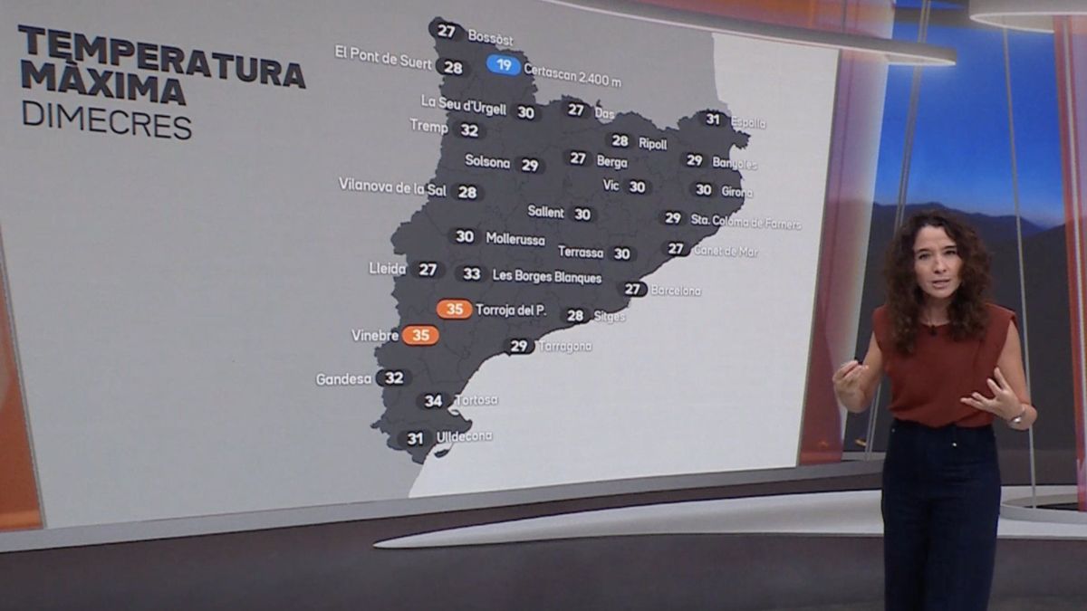 Nou mapa de temperatures màximes i mínimes de TV3
